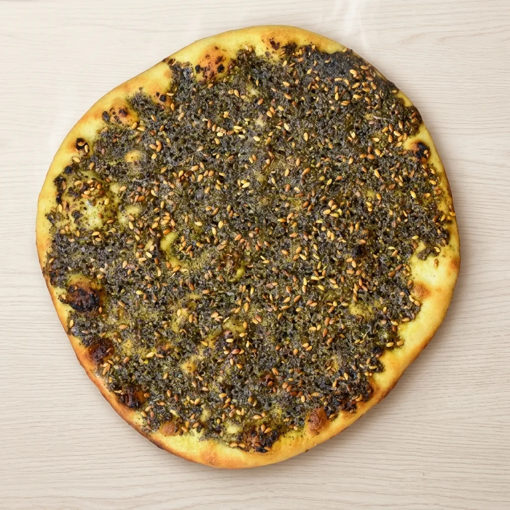 Za'atar manakish flatbread at Baladna Restaurant and Bakery in Calgary